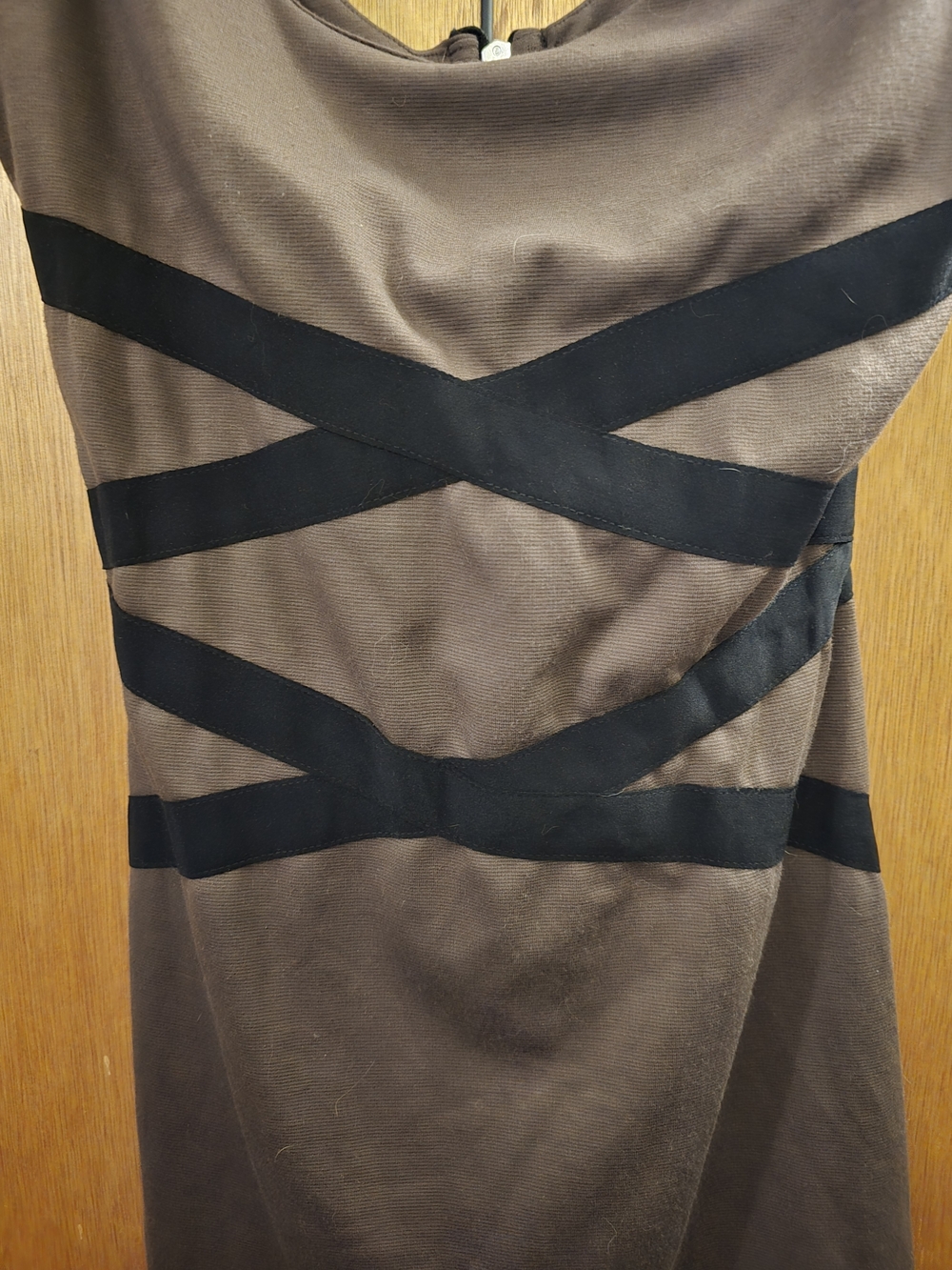 one clothing Brown Mini Dress with Black Strap Detail - Picture 2 of 7